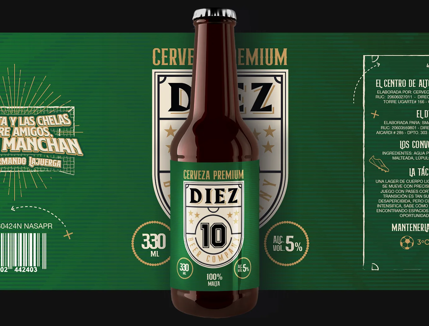 Diez Beer Company — identidad premium con cuerpo y carácter
